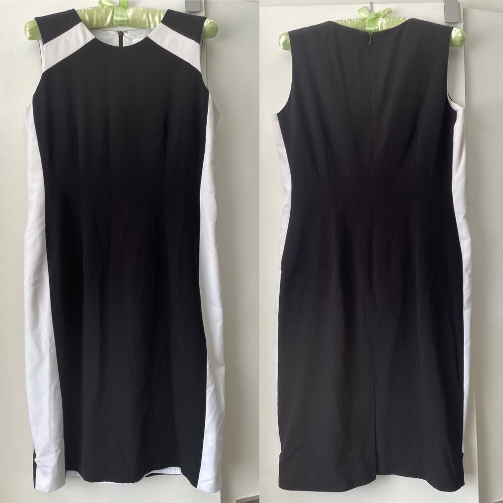 Black and White Calvin Klein Sheath Dress